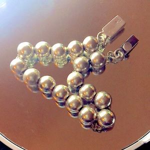 Silpada .925 Silver Bead Bracelet w/ Box Clasp 8 inches length safety ch missing